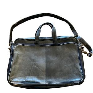 Vintage Wilsons Black Aged Leather Men’s High End Laptop Briefcase Attaché